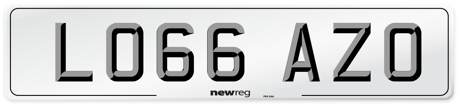 LO66 AZO Number Plate from New Reg